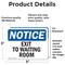 Signmission Exit Sign, Vinyl Decal, 5 in W, 3.5 in H, Exit To Waiting Room OS-2PACK-NS-D-35-L-12261 - alternate 2